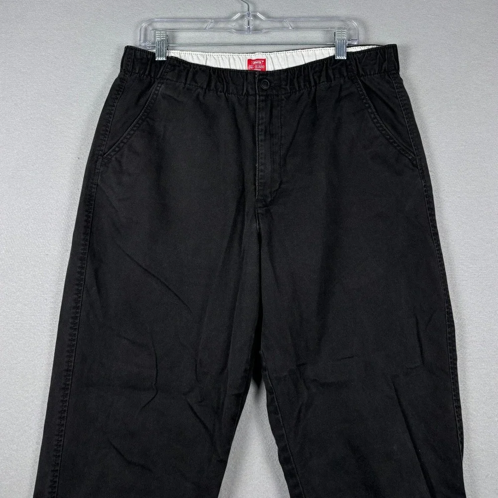 Levis XX Chino Jogger Pants Elastic Waist Cuffs Large Black